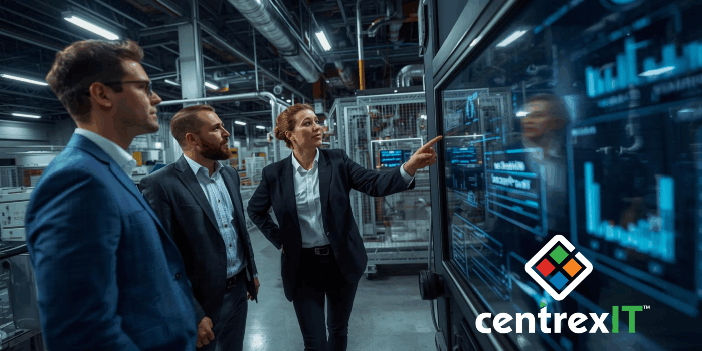A focused Operations Leader in a modern, high-tech control room, overseeing multiple digital screens displaying real-time operational data, production metrics, and cybersecurity dashboards, some with AI-driven analytics. The image conveys strategic oversight and proactive management in a critical industrial environment.